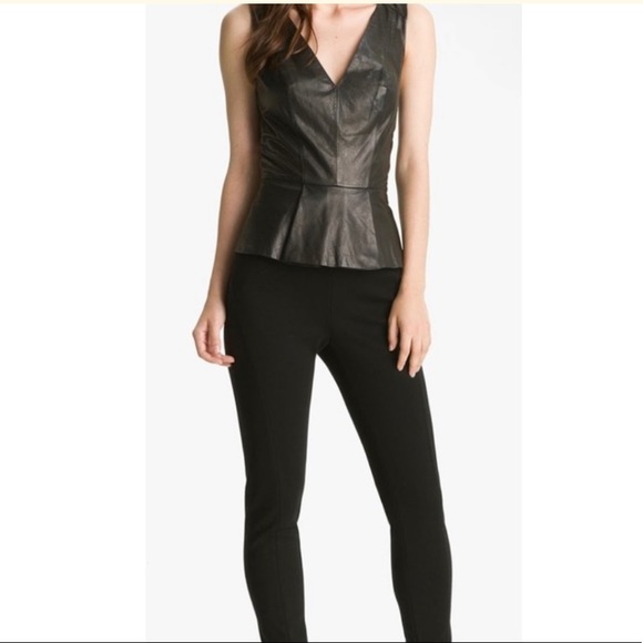 Robert Rodriguez Leather Peplum Top - Picture 6 of 9